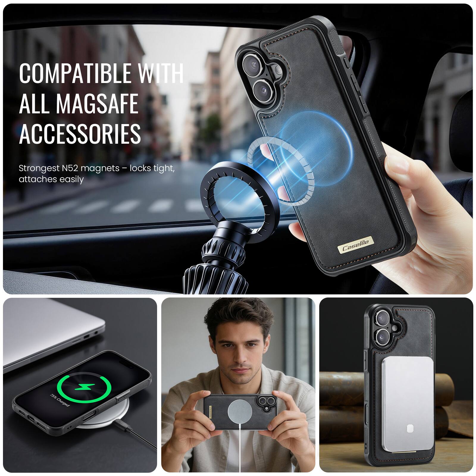 COMPATIBLE WITH ALL MAGSAFE ACCESSORIES

Strongest N52 magnets - locks tight, attaches easily
