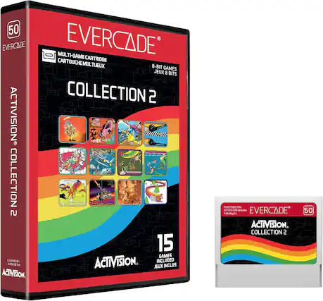 50 EVERCADE MULTI-GAME CARTRIDGE EVERCADE TI-GAME CARTOUCHE MULTIEUX 8-BIT GAMES JEUX 8 BITS COLLECTION 2 ACTIVISION 15 GAMES LICENSED P ACTIVISION. INCLUDED AUTORISÉE PAA INCLUS JEUX ACTIVISION. 3 AC2EV5-C5U SA Publishing D 15 2025.ctwsm T EVERCADE 50 ACTIVISION. COLLECTION 2 - E (Everyone)