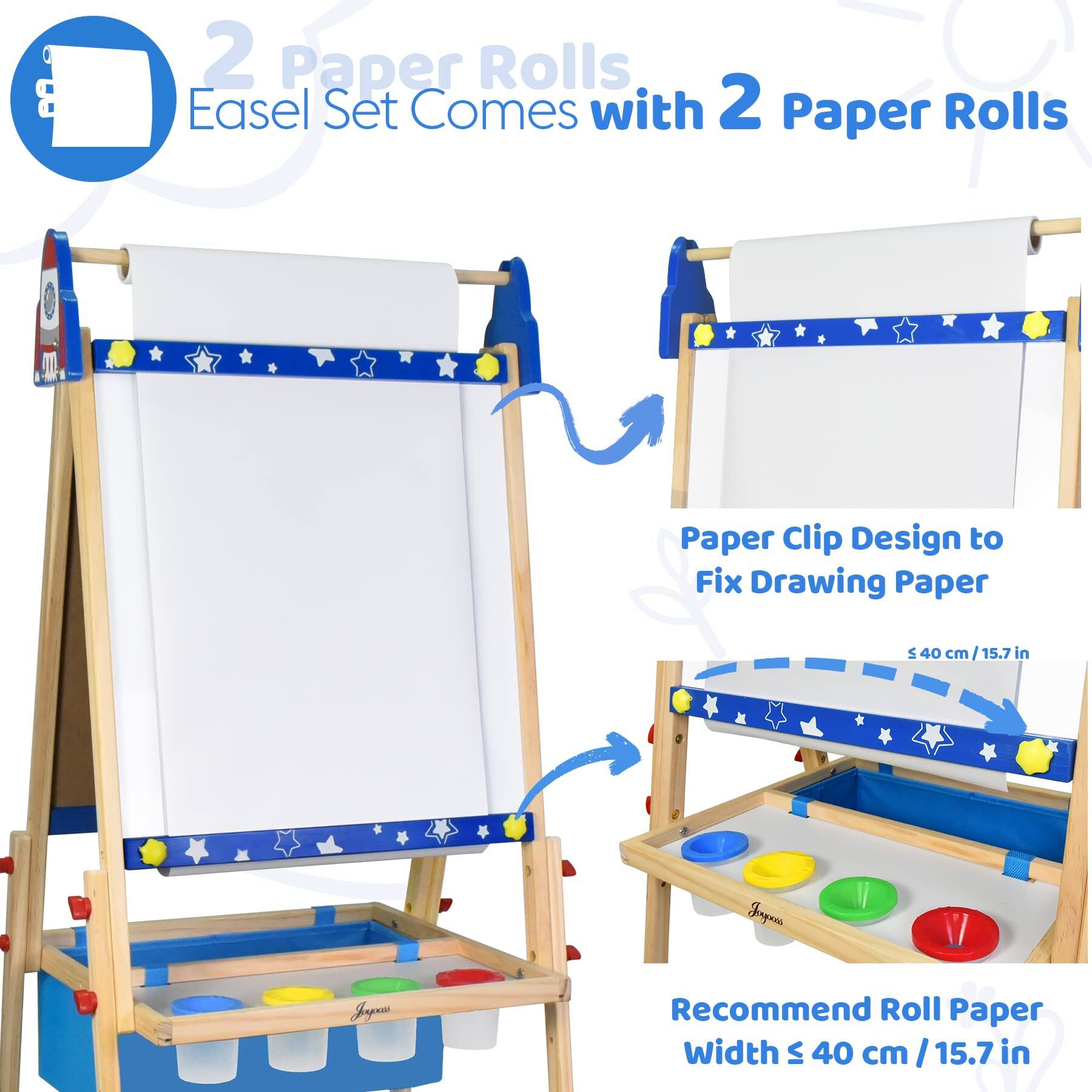 2 Paper Rolls Easel Set Comes with 2 Paper Rolls

Paper Clip Design to Fix Drawing Paper

Recommend Roll Paper Width ≤ 40 cm / 15.7 in