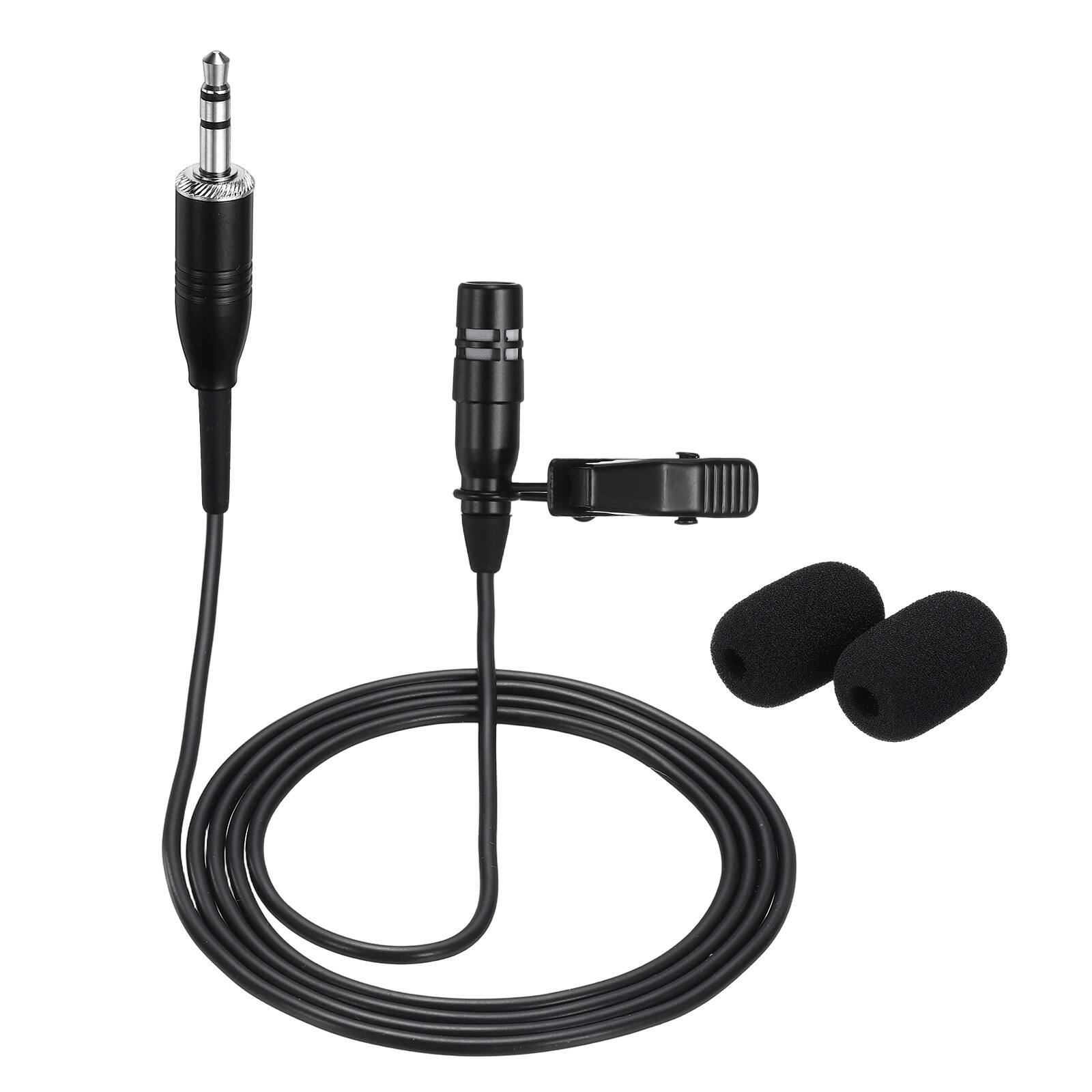 Front. Unique Bargains - Lavalier Lapel Microphone Standard 3.5mm TRS Plug Condenser Collar Mic 1m Wired Unidirectional for Presenters - Black.