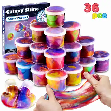 Galaxy Slime PARTY FAVORS 36 FHe slim PARTY SLIME Galaxy O WARNING: CO 36 pcs