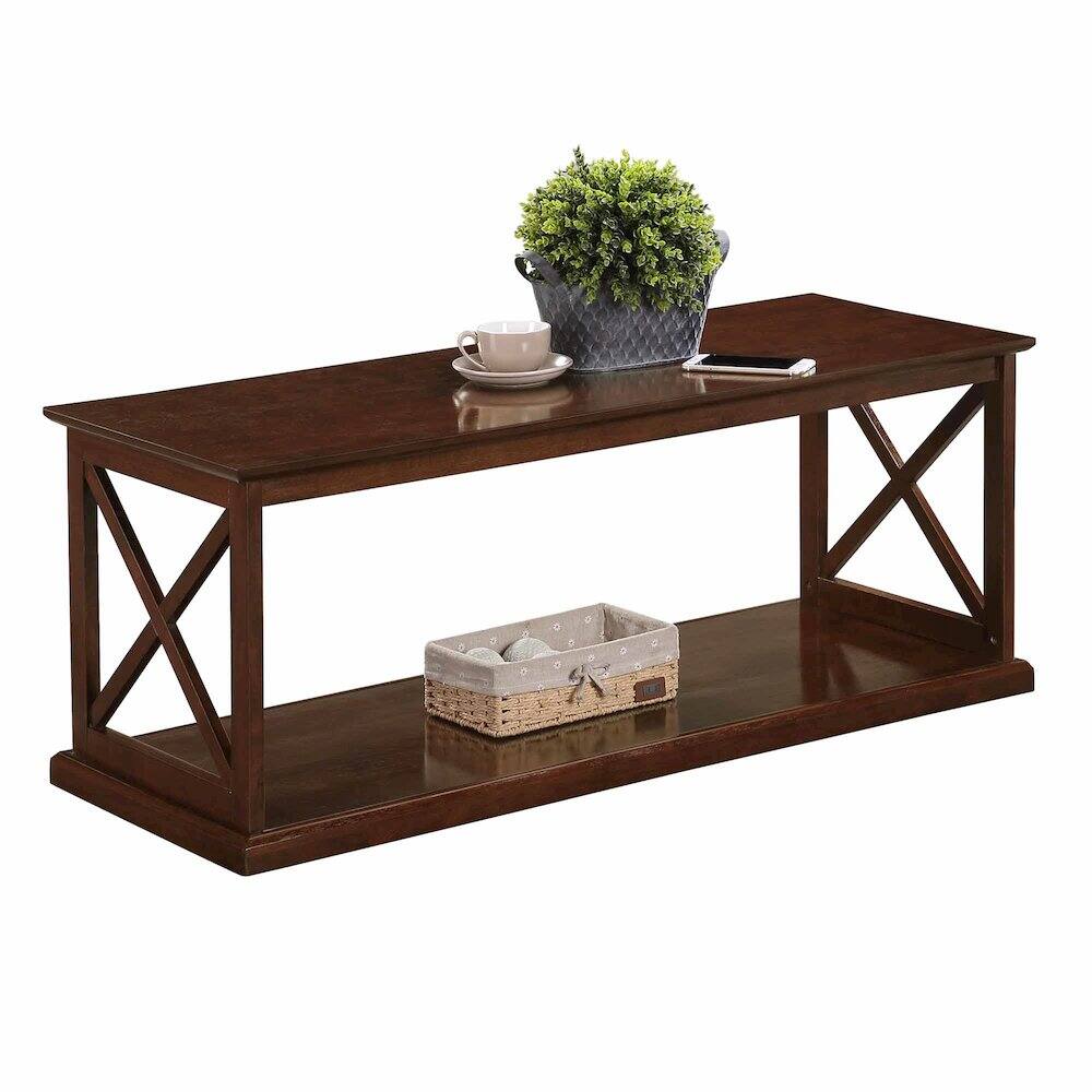 Angle. Convenience Concepts - Coventry Coffee Table with Shelf - Espresso.