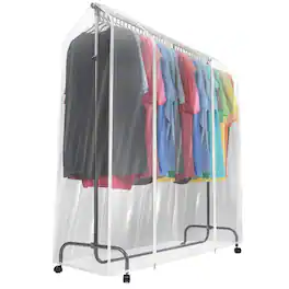 Sorbus - Cover for Garment Rack - 6 Ft Transparent Clothes Rack Cover, Garment Coat Hanger Protector Dustproof Waterproof - Clear