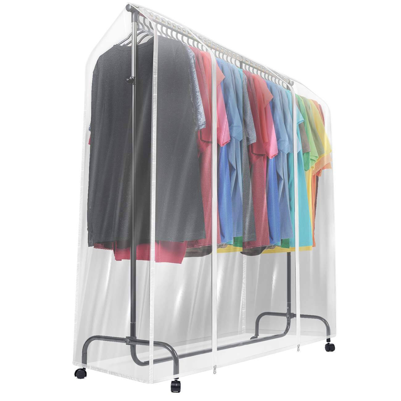 Sorbus - Cover for Garment Rack - 6 Ft Transparent Clothes Rack Cover, Garment Coat Hanger Protector Dustproof Waterproof - Clear