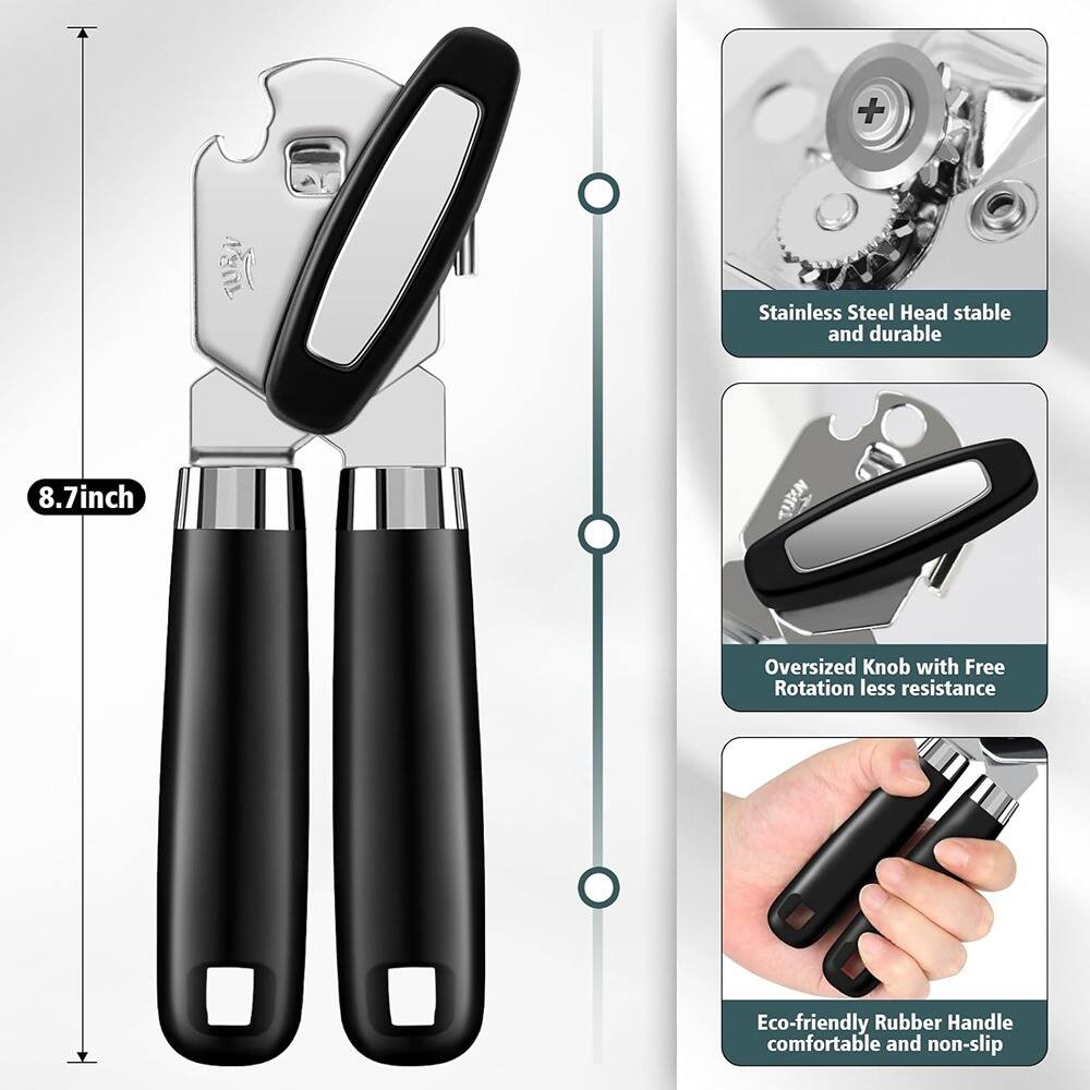 - Stainless Steel Head: stable and durable
- 8.7 inch Oversized Knob with Free Rotation less resistance
- Eco-friendly Rubber Handle: comfortable and non-slip