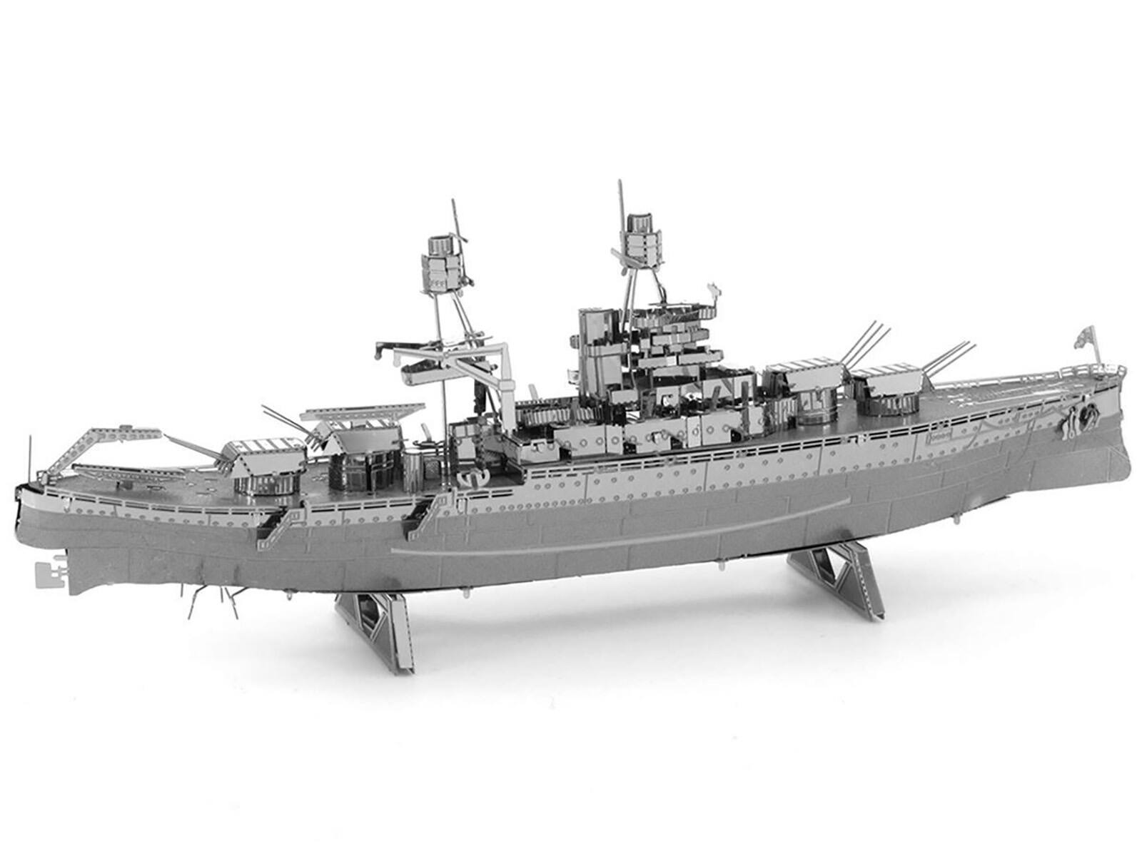 Back. Metal Earth - Model Kit USS Arizona Battleship (Challenging Difficulty) Steel Model by Metal Earth - Silver.