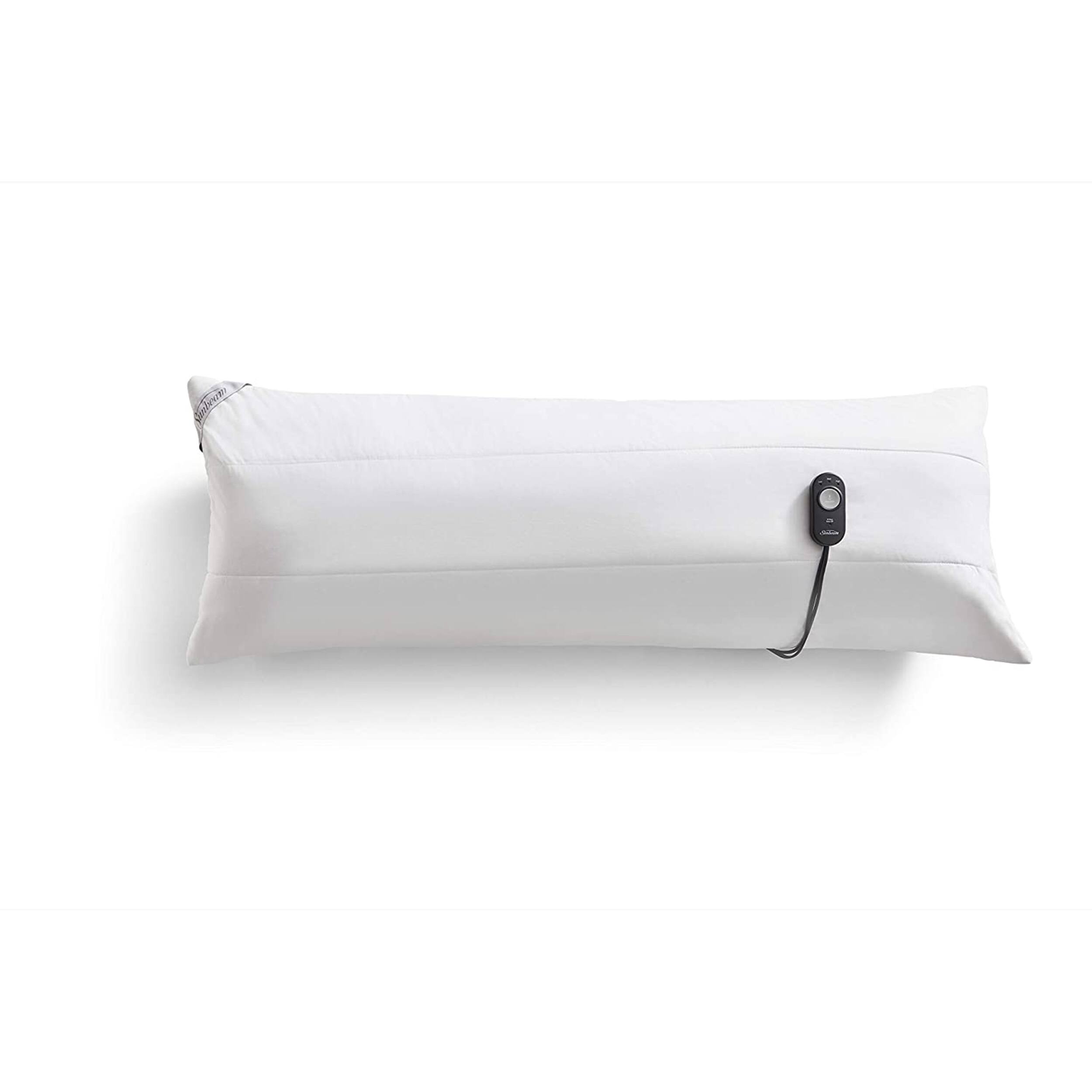Front. Sunbeam - Sunbeam 54 Inch Heated Body Pillow with Temperature Controller - White.