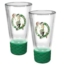 Great American Products - Boston Celtics 2-Pack 4oz. Cheer Shot Set with Silicone Grip - Green