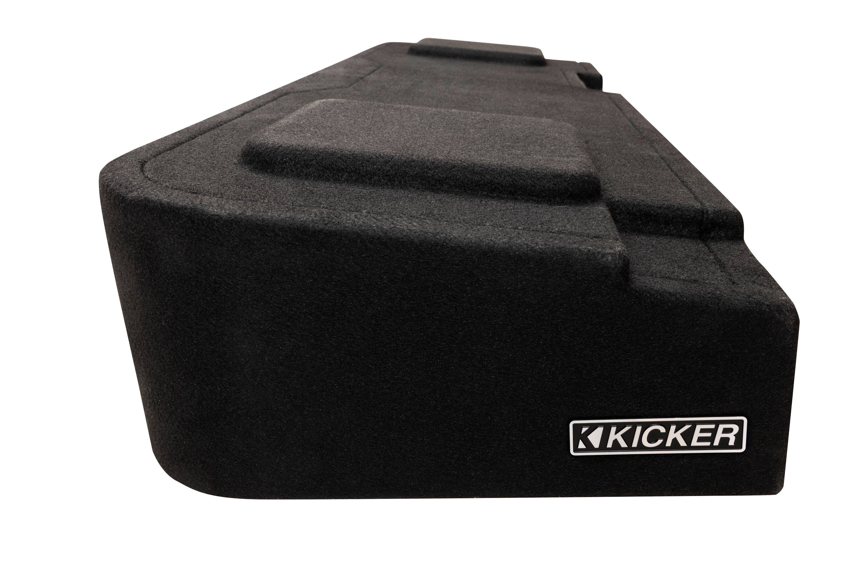 Alt View 5. KICKER - L7T Custom Fit Dual 10" 2-Ohm Down Firing Enclosure Subwoofer for Select Chevy Silverados/GMC Sierra Crew Cabs - Black.