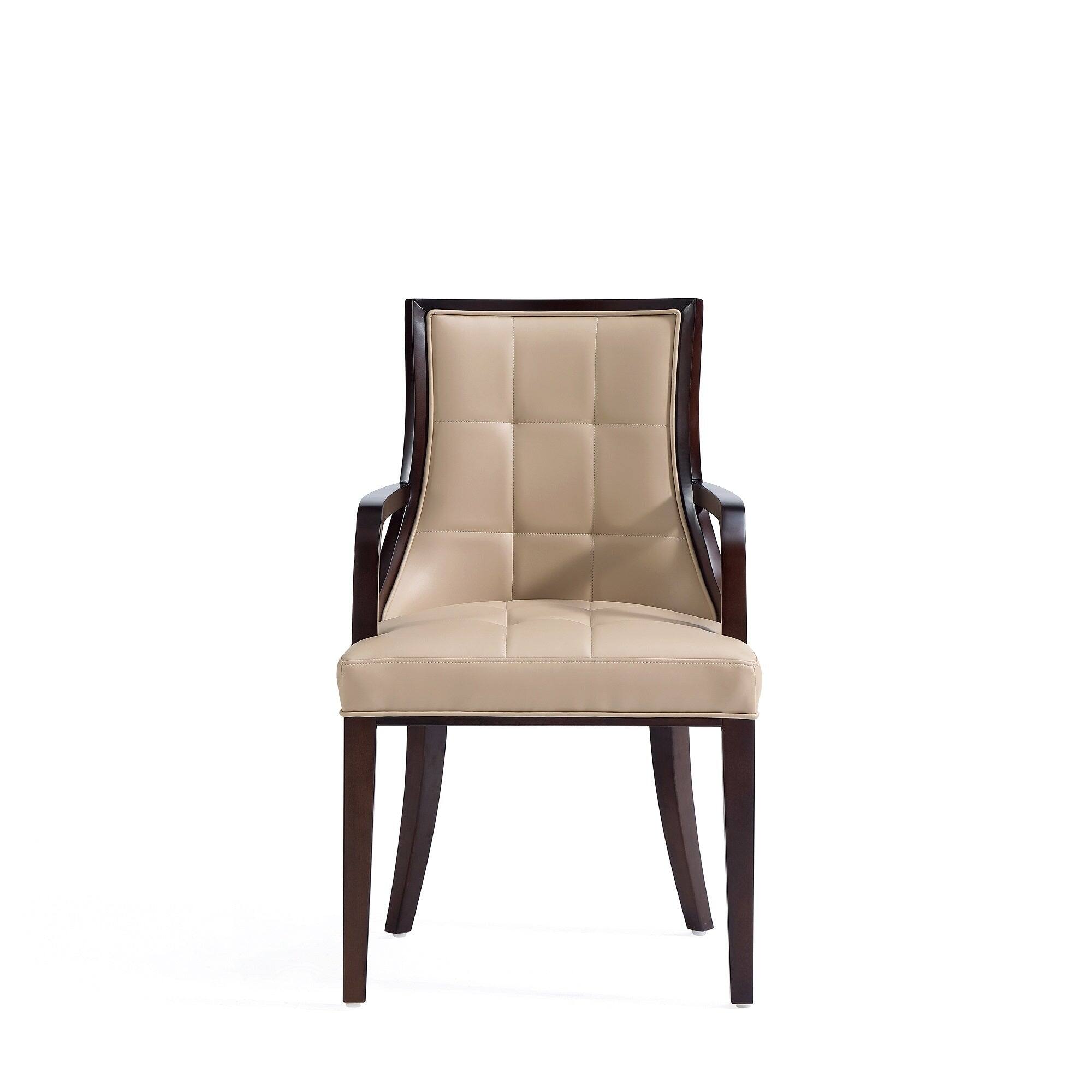 Back. Manhattan Comfort - Fifth Avenue Traditional Wood Upholstered Dining Chair - Tan.