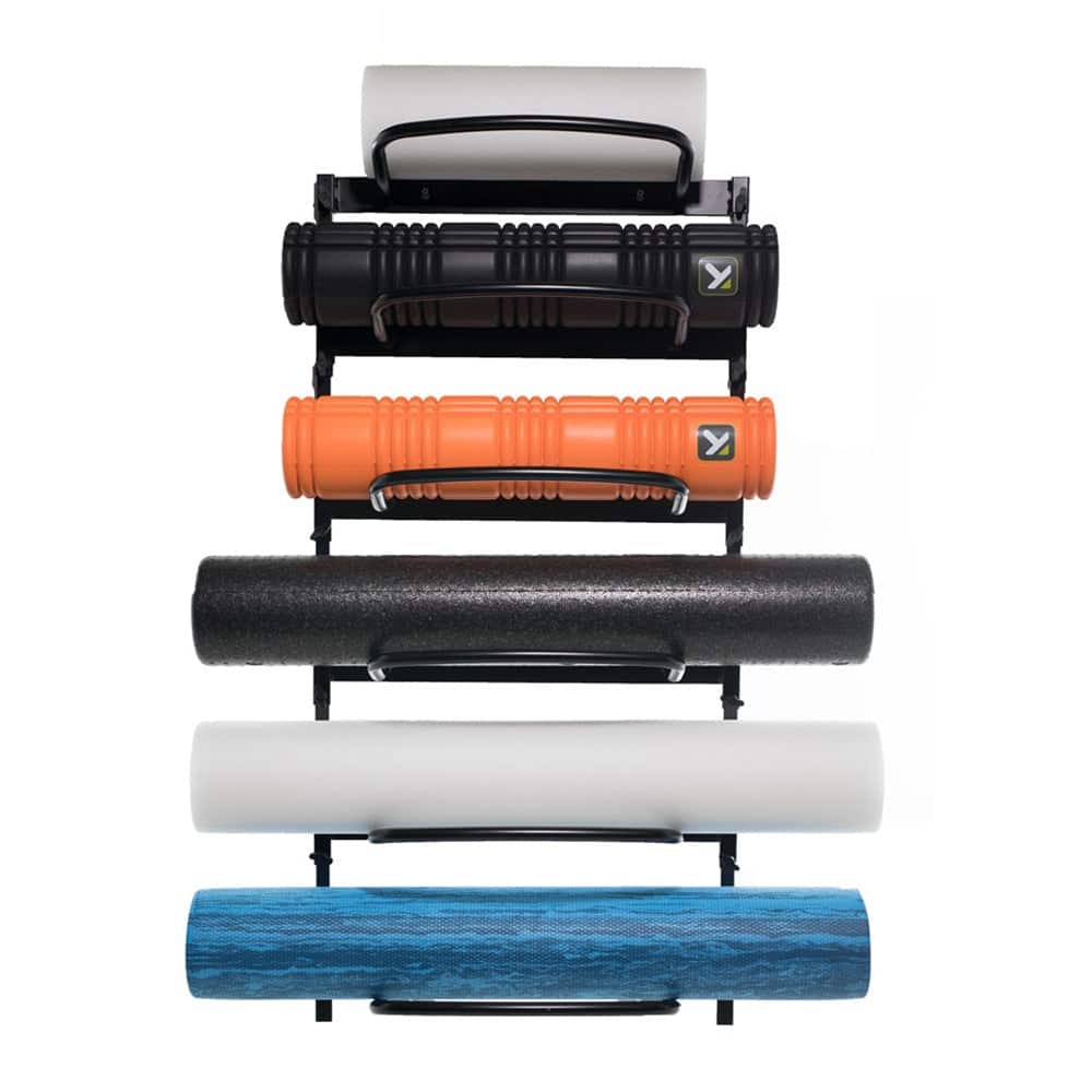Power Systems - Economy Wall Rack - 6 Roller Yoga Mat Wall Storage and Foam Roller Holder - Black price history on PriceWatchPro