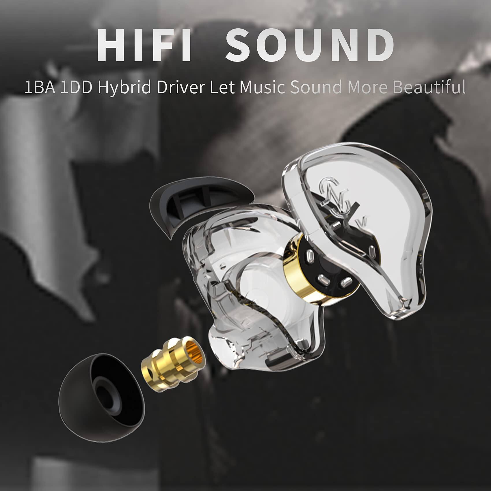 HIFI SOUND  
1BA 1DD Hybrid Driver Let Music Sound More Beautiful