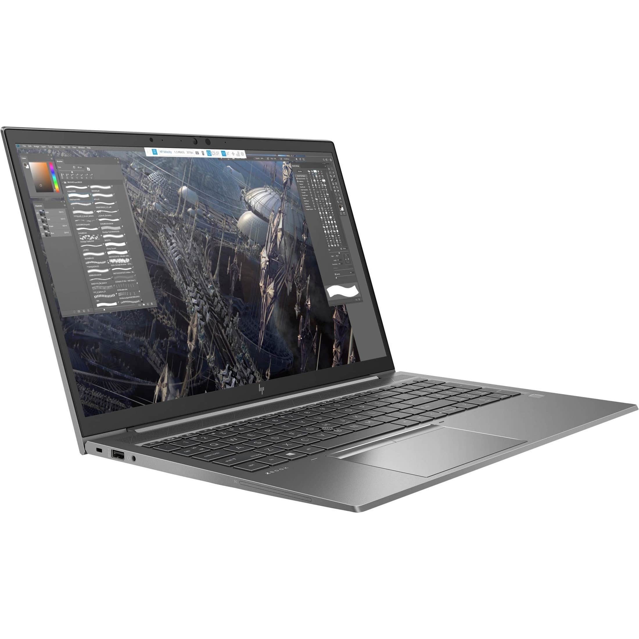 Angle. HP - ZBook Firefly 15 G7 15.6" Refurbished Laptop - Intel 10th Gen Core i7 with 32GB Memory - Intel UHD Graphics - 1TB SSD - Gray.