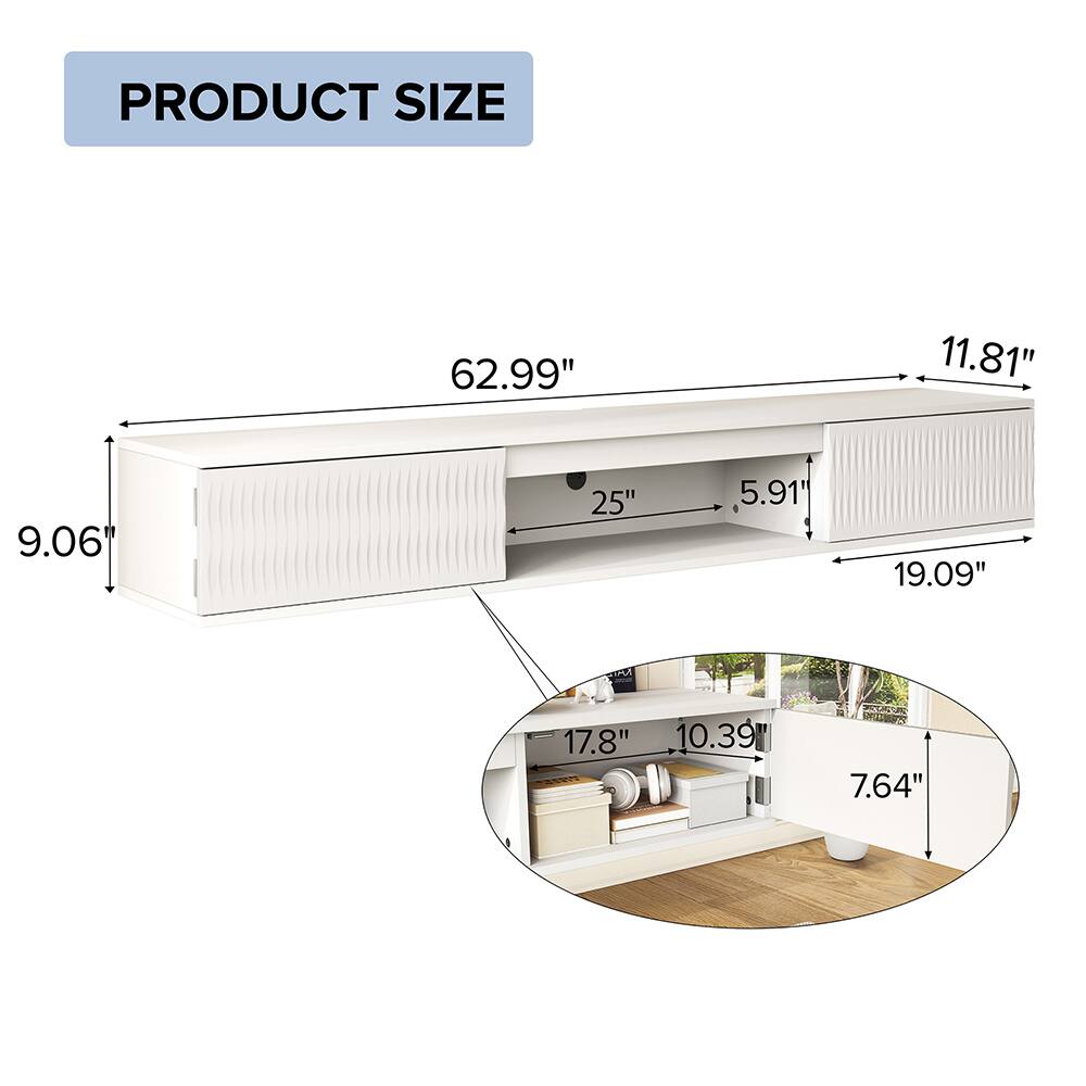 PRODUCT SIZE  
62.99" x 11.81" x 9.06"  
25" x 5.91" x 19.09"  
17.8" x 10.39" x 7.64"
