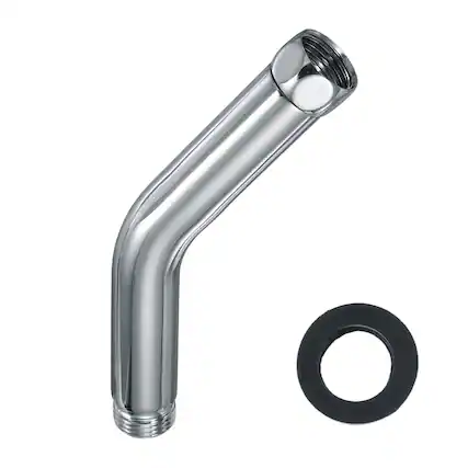 Front. Unique Bargains - Shower Arm Elbow Adapter, 135° G1/2 Connector Universal Shower Head Extension for Bathroom Handheld Wall-mounted, Long - Silver.