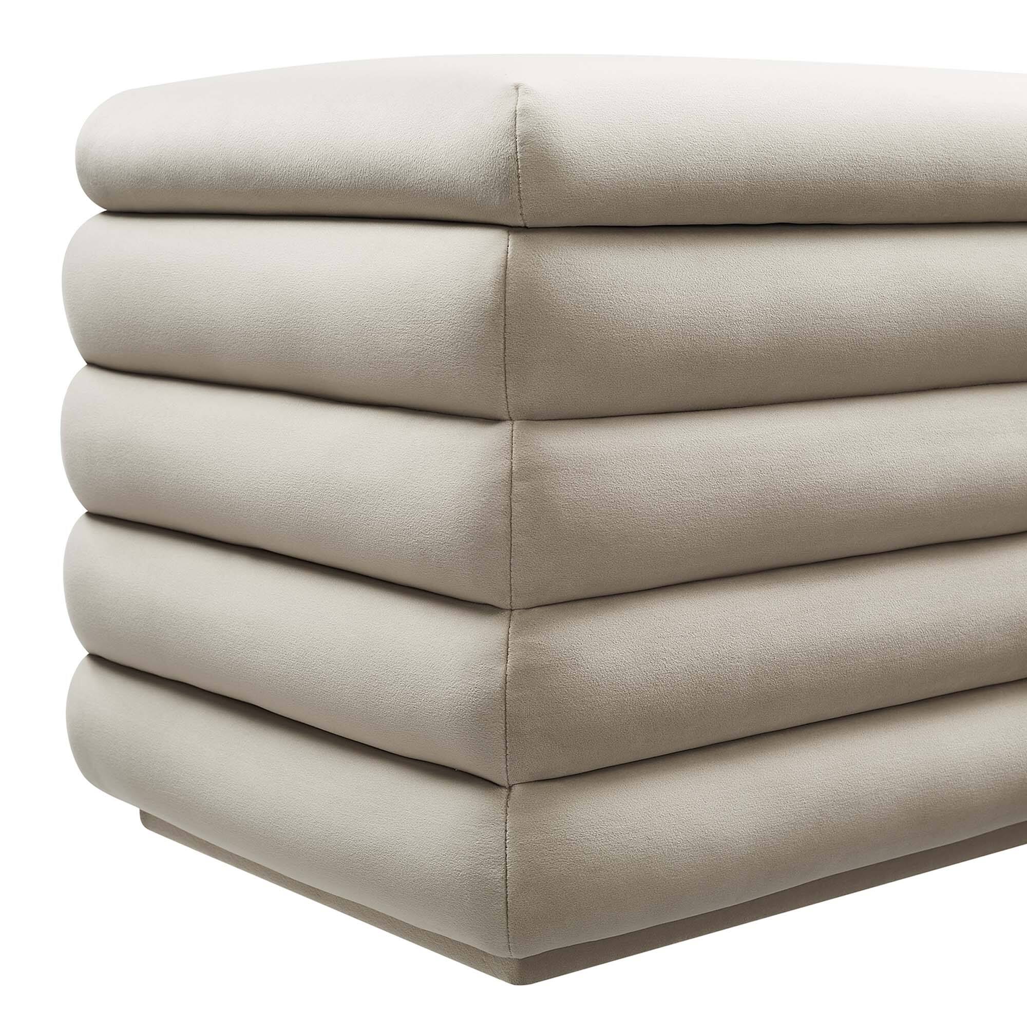 Alt View 4. Modway - Mezzo Upholstered Performance Velvet Storage Bench by Modway - Brown.