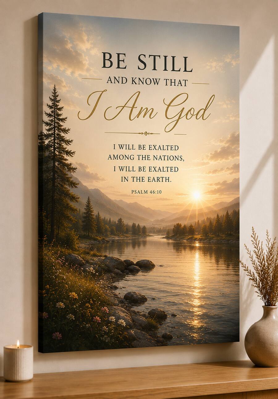 FC Design Large Be Still and Know That I Am God Wall Art Canvas Print ...