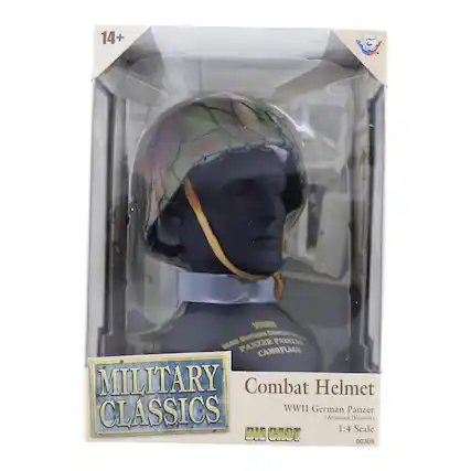 14+ WWII German Combat M40 ANZER PAINTED P CAMOFLAGE MILITARY Combat Helmet CLASSICS WWII German Panzer (Armored Division) 1:4 Scale DIE CAST 00305