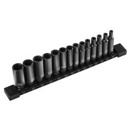 LOVMOR - Impact Sockets Set 14pcs 6 Point 1 4 Drive Bit Ratchet Tool Kit with Case