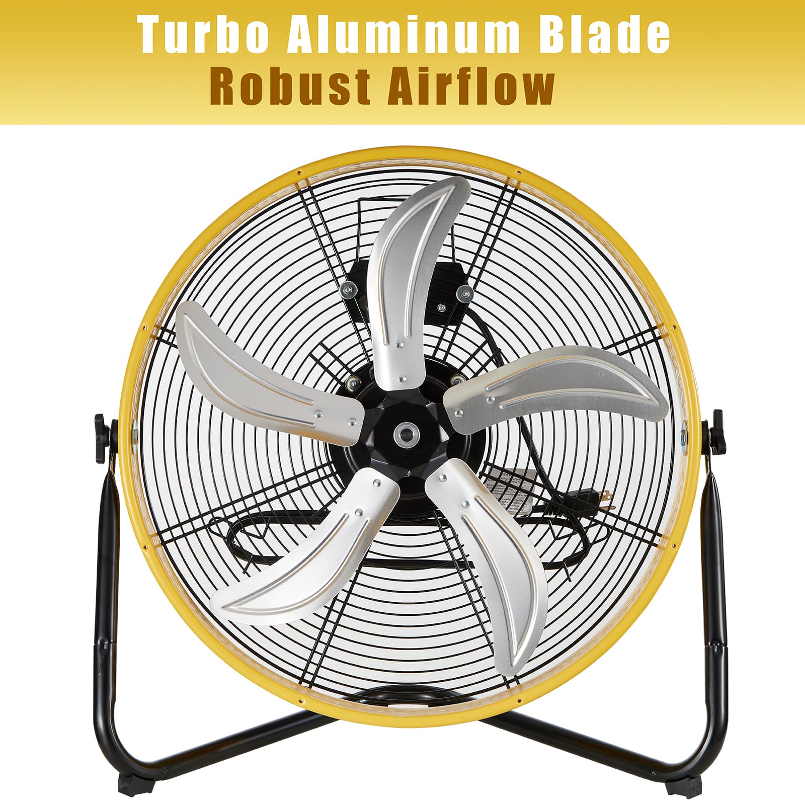 HICFM - 6300 CFM 20 inch Heavy Duty Shroud Fan - YELLOW
