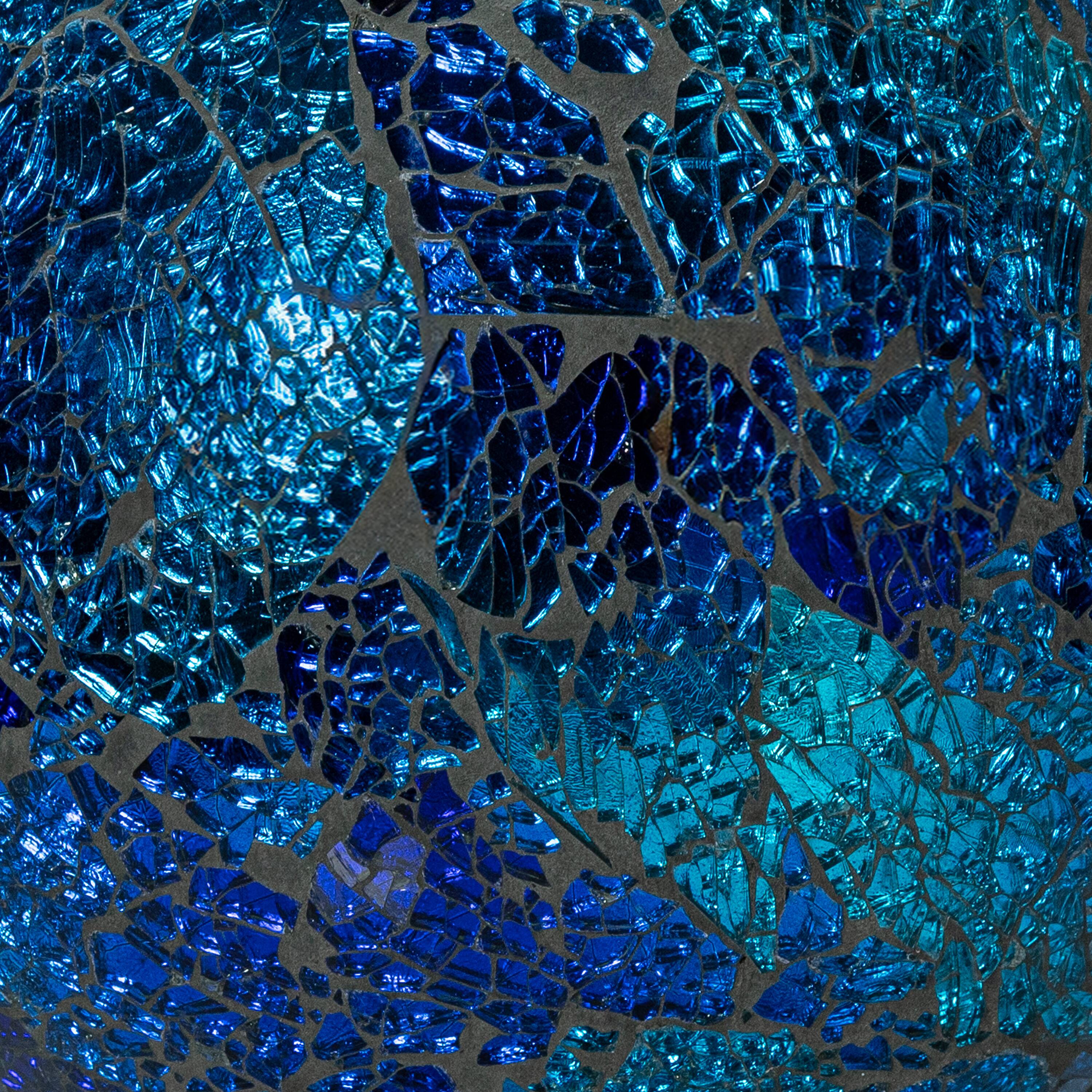 Alt View 10. Sunnydaze - Mosaic Gazing Ball with Solar Light - 10 in - 2pk - Deep Ocean Swirl.