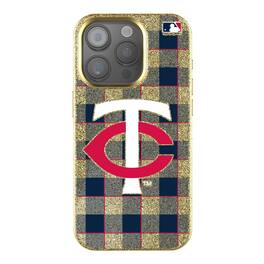 Keyscaper - MLB - Minnesota Twins - Plaid Bling iPhone Case - 15 Plus - Gold