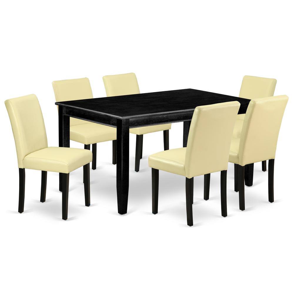Back. East West Furniture - Dining Room Set Black - Brown.