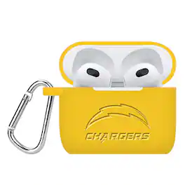 Artinian - Los Angeles Chargers Debossed Silicone AirPods Gen Three Case Cover - Multicolor