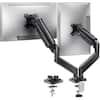 Front. HUANUO - Dual Monitor Desk Mount with Gas Spring Arms - Black.