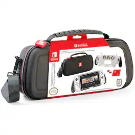 RDS Industries - Nintendo Switch or Nintendo Switch OLED GoPlay Game Traveler Pack with GripStand - Black