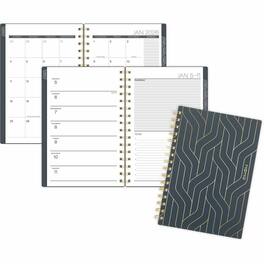 AT-A-GLANCE - 2026 Planner 5 1/2" x 8 1/2" Sheet Size Twin Wire Black Gold Poly Cover Pocket Note Page Sticker Sheet