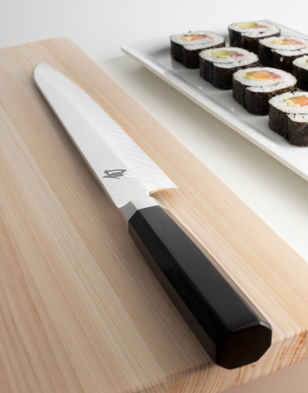 Alt View 3. Shun - Dual Core 10.5-Inch Yanagiba Knife with Saya - Black.