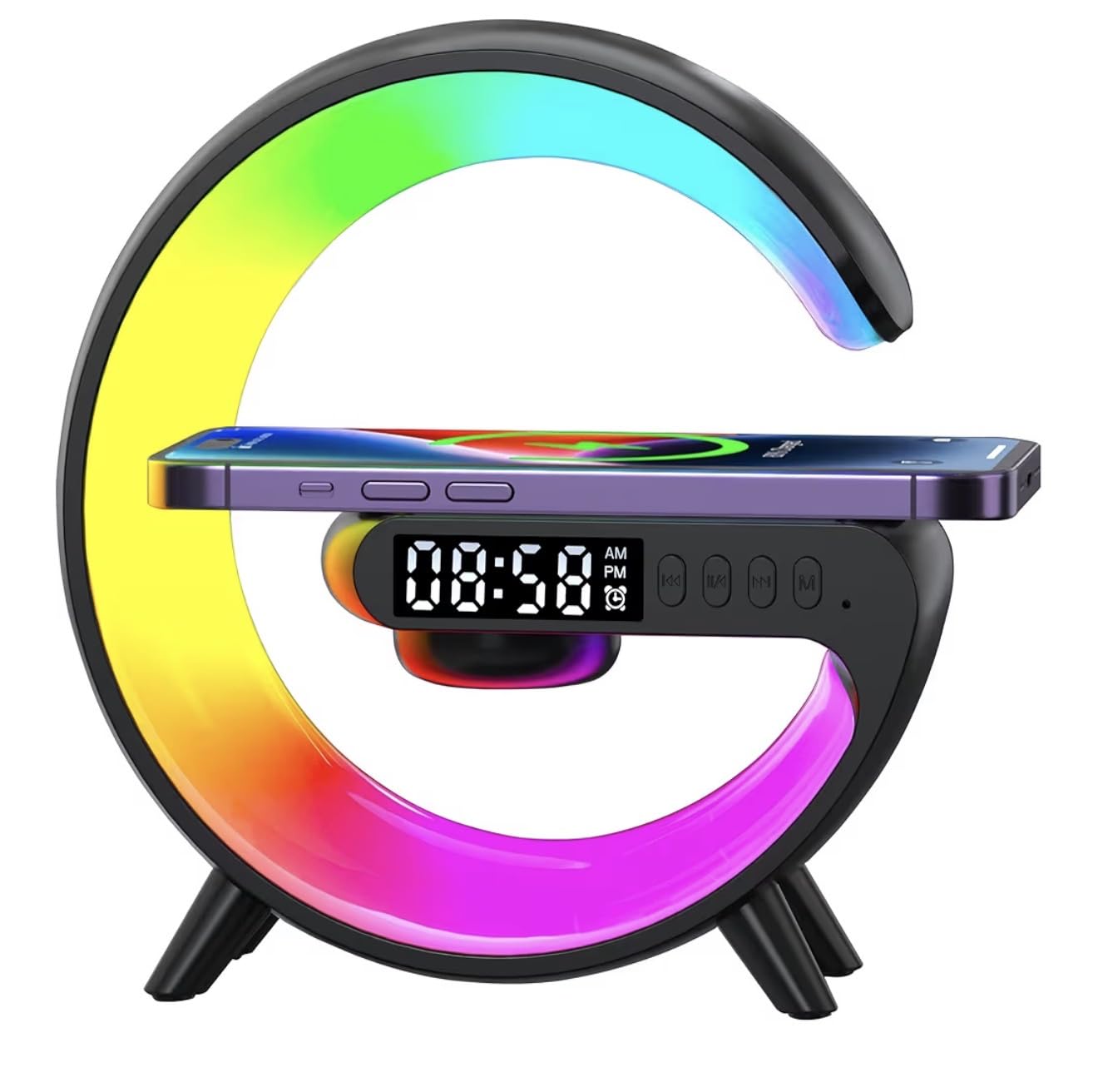 Dazzed Corner - LED Table Lamp, Bluetooth Speaker, Sunrise Alarm Light - Black