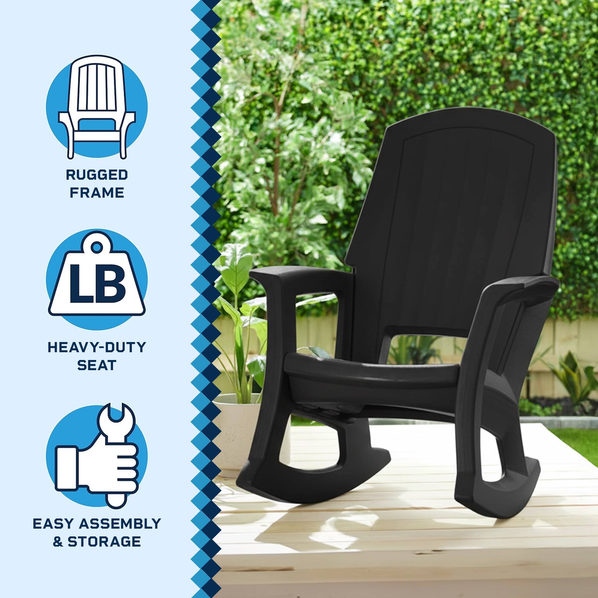 RUGGED FRAME  
LB HEAVY-DUTY SEAT  
EASY ASSEMBLY & STORAGE
