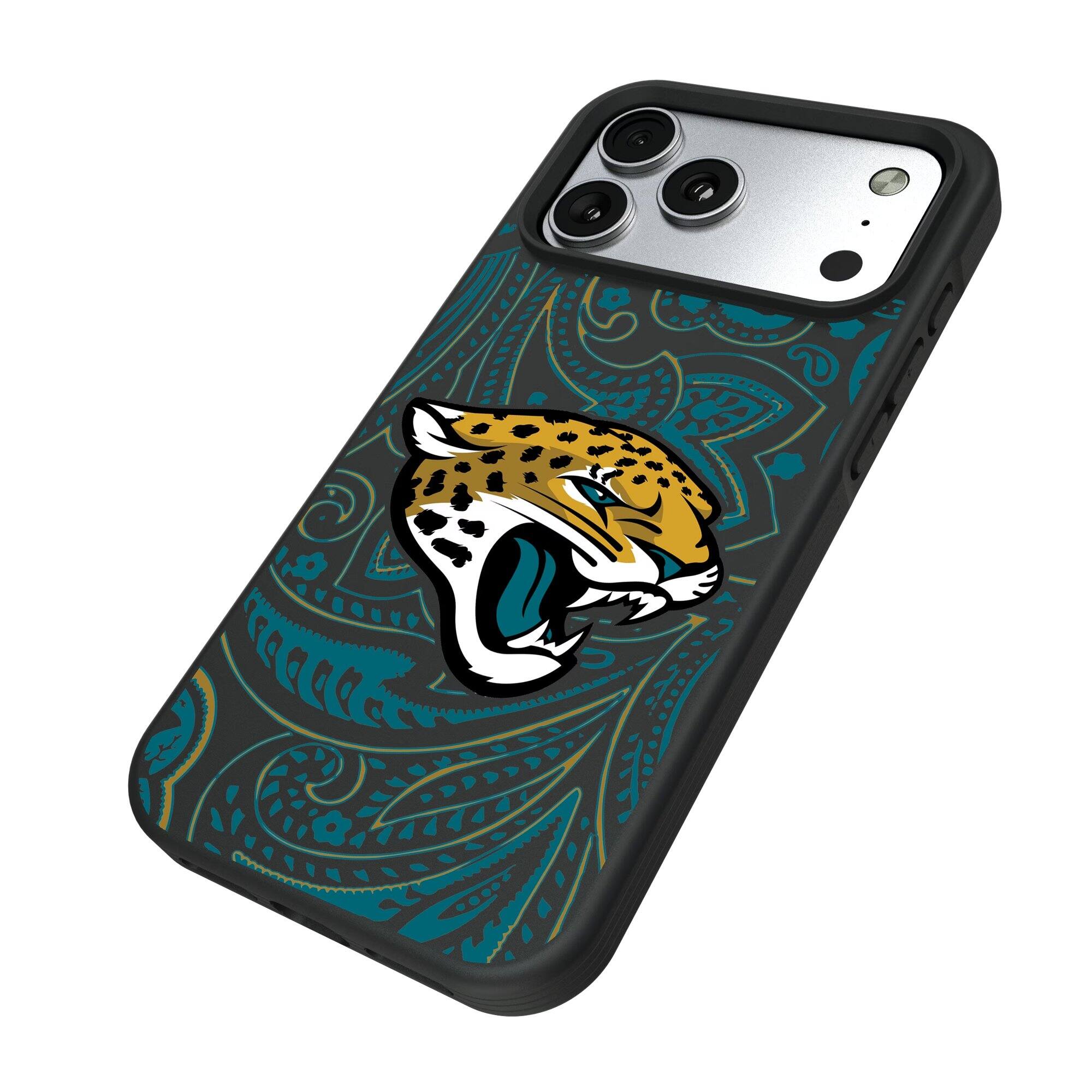 Alt View 1. Keyscaper - iPhone Paisley Design Bump Case - 14 Pro Max - Multicolor.