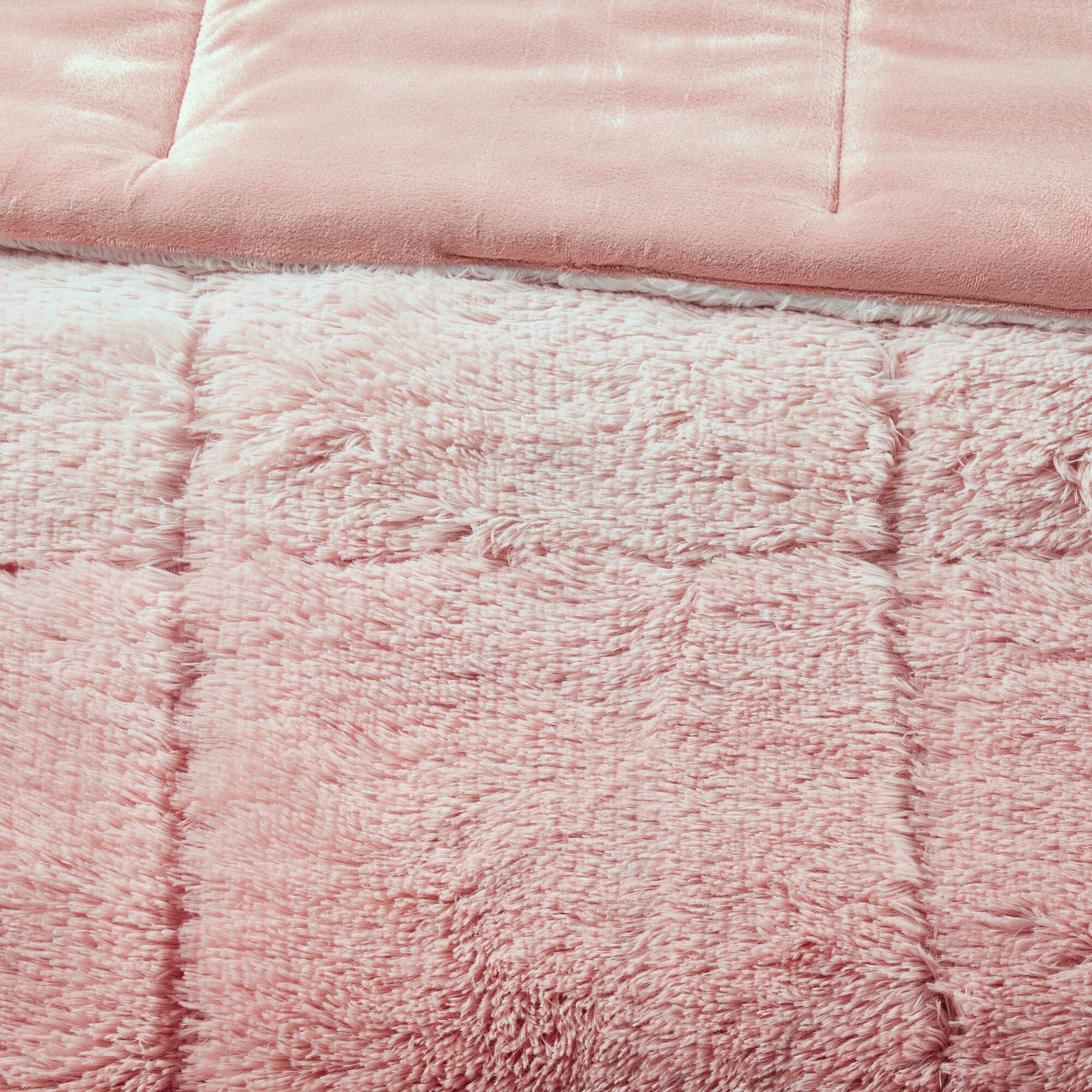 Alt View 5. Gracie Mills - Gracie Mills Ethel Faux Fur Ombre Shag Comforter Set - Blush.