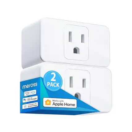 Front. RTMB - Smart Plug Mini 15A Wi-Fi, Works with Apple HomeKit & Alexa, 2-Pack - White.
