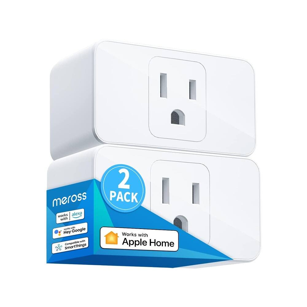 Front. RTMB - Smart Plug Mini 15A Wi-Fi, Works with Apple HomeKit & Alexa, 2-Pack - White.