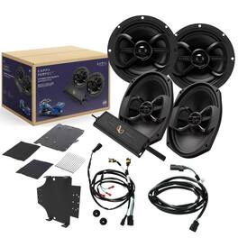 Infinity - PERFECT4SPKSYS 4 Speaker plug n play kit for 2014 up Harley Davidson StreetGlide/Road Glide (6.5" and 6x9 Bag l - Black