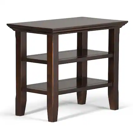 Front. Simpli Home - Acadian Narrow Side Table - Brunette Brown.