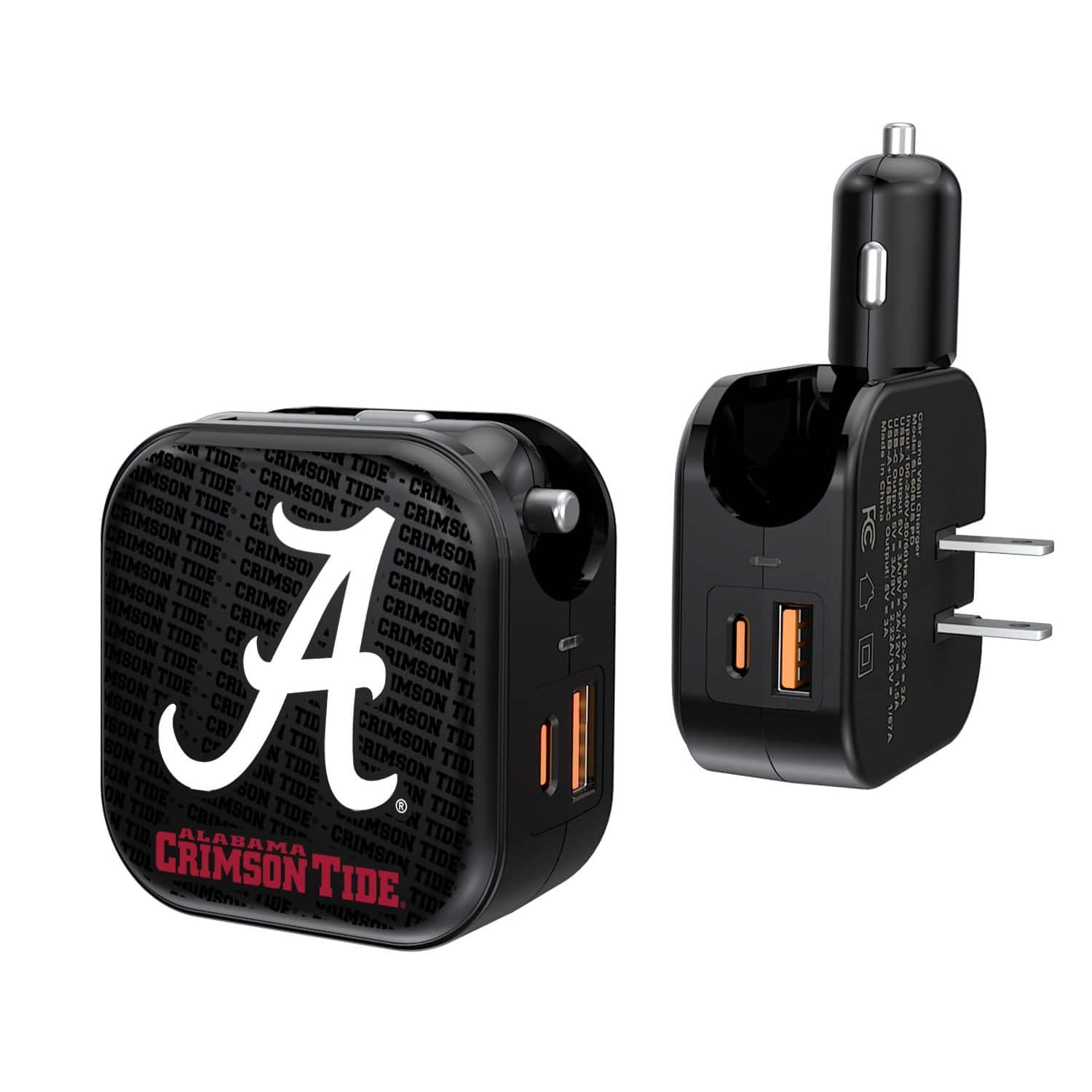 Keyscaper - Alabama Crimson Tide Dual Port USB Car & Home Charger - Multicolor