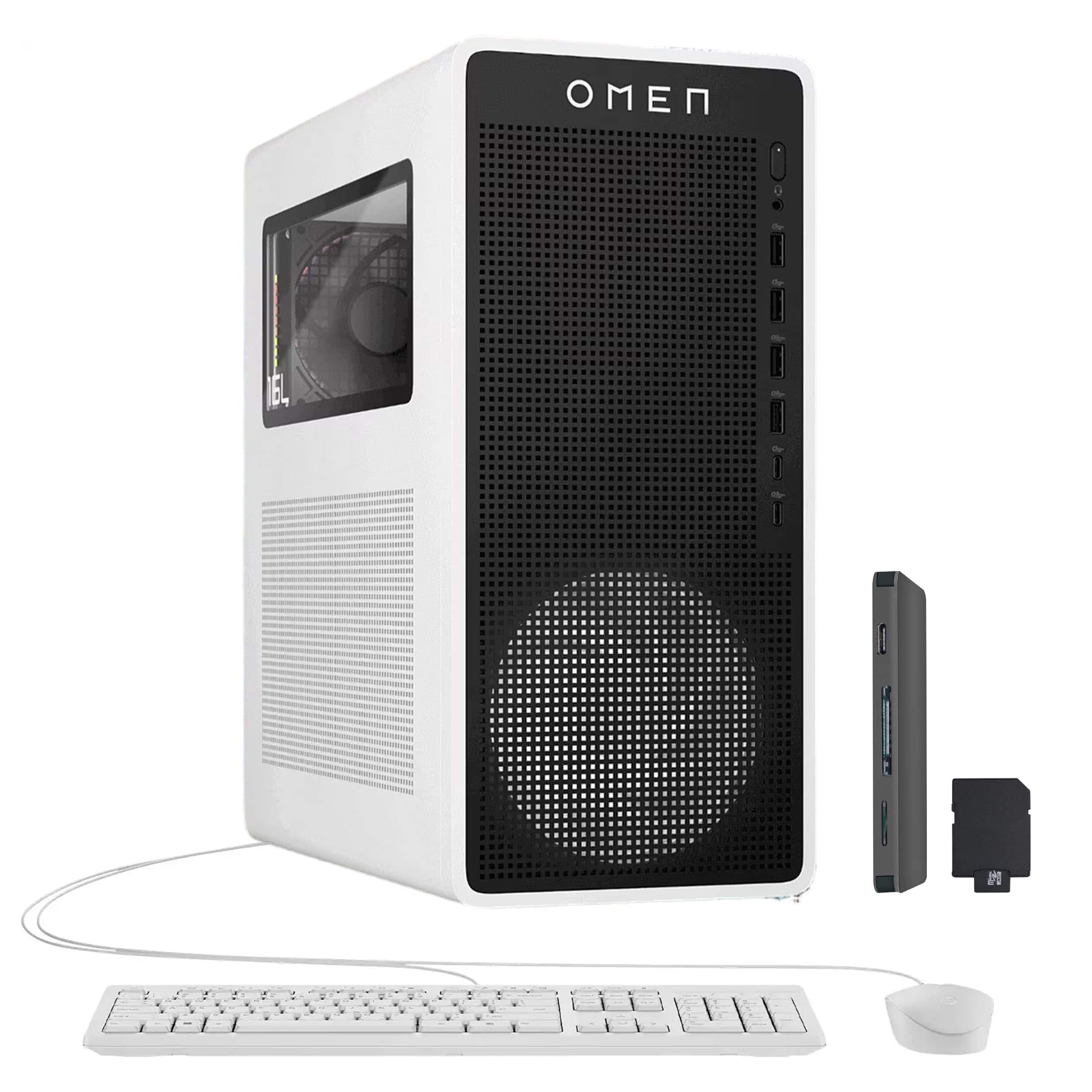 HP - Omen 16L Gaming Desktop, AMD Ryzen 7 8700F, NVIDIA GeForce RTX 5060 8GB, 32GB DDR5 RAM, 2TB Storage - White
