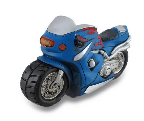 Front. Zeckos - Sport Bike Motorcycle Motorbike Statue - Blue.