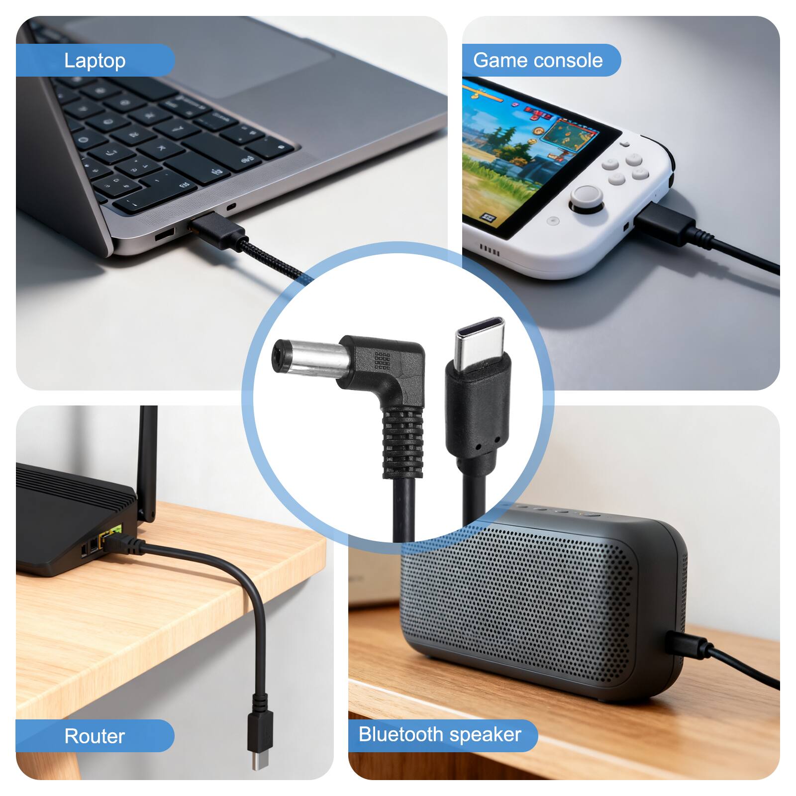 Laptop  
Game console  
Router  
Bluetooth speaker