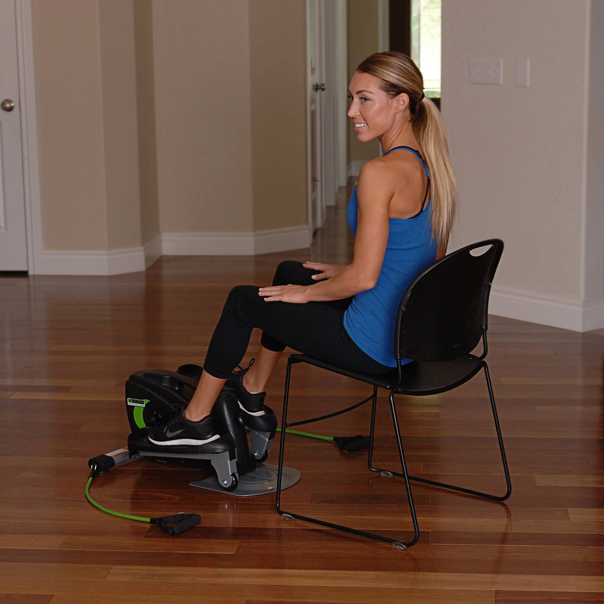 Alt View 8. Stamina Products - Stamina Inmotion Compact Full Body Workout Strider Machine with Resistance Cords - Black/Green.