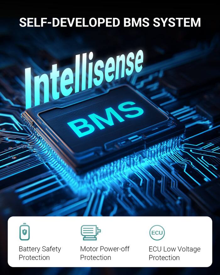 SELF-DEVELOPED BMS SYSTEM  
Intellisense BMS  
ECU Low Voltage Protection  
Motor Power-off Protection  
Battery Safety Protection