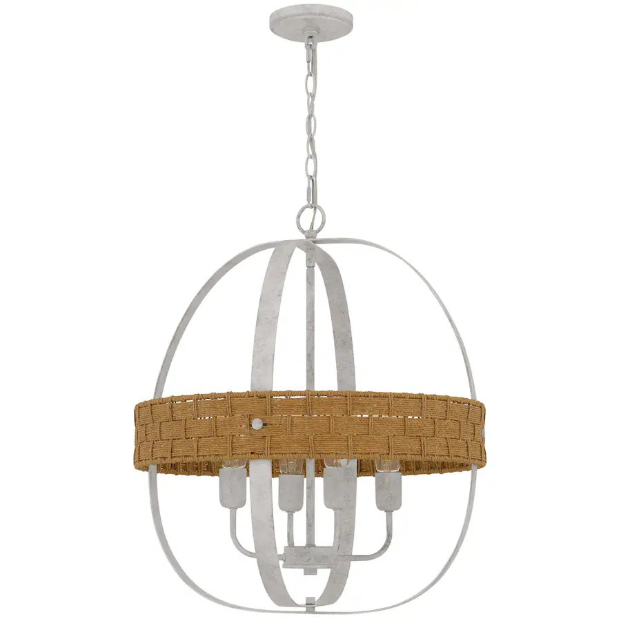Bst Rnd Manhattan Lane Baty Chandelier, 4 Light Rustic Rattan Round, Metal 21 ...