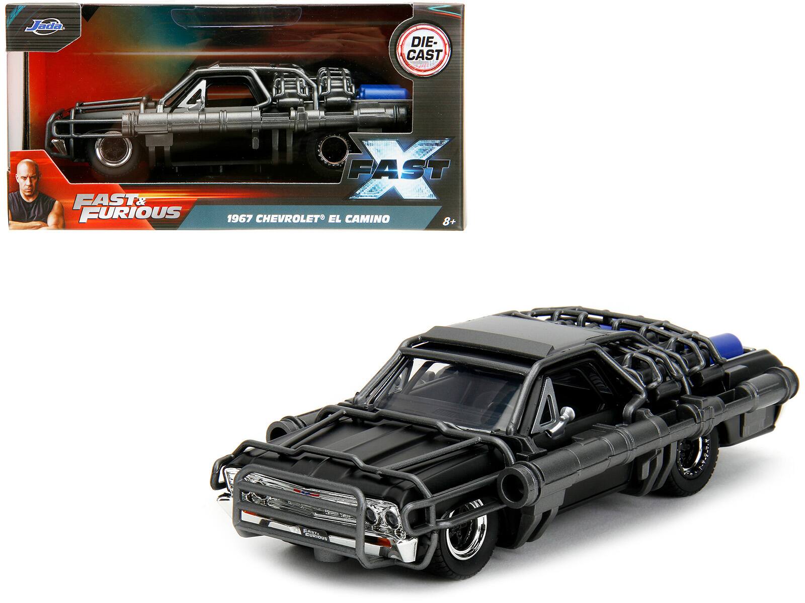 Jada - 1967 Chevrolet El Camino with Cannons Matt Black "Fast X" (2023) Movie "Fast & Furious" Series 1/32 - Matte Black