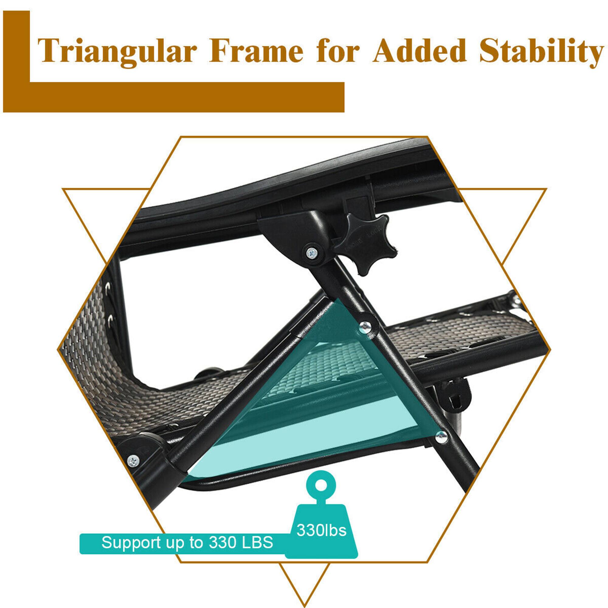 Triangular Frame for Added Stability

Support up to 330 LBS