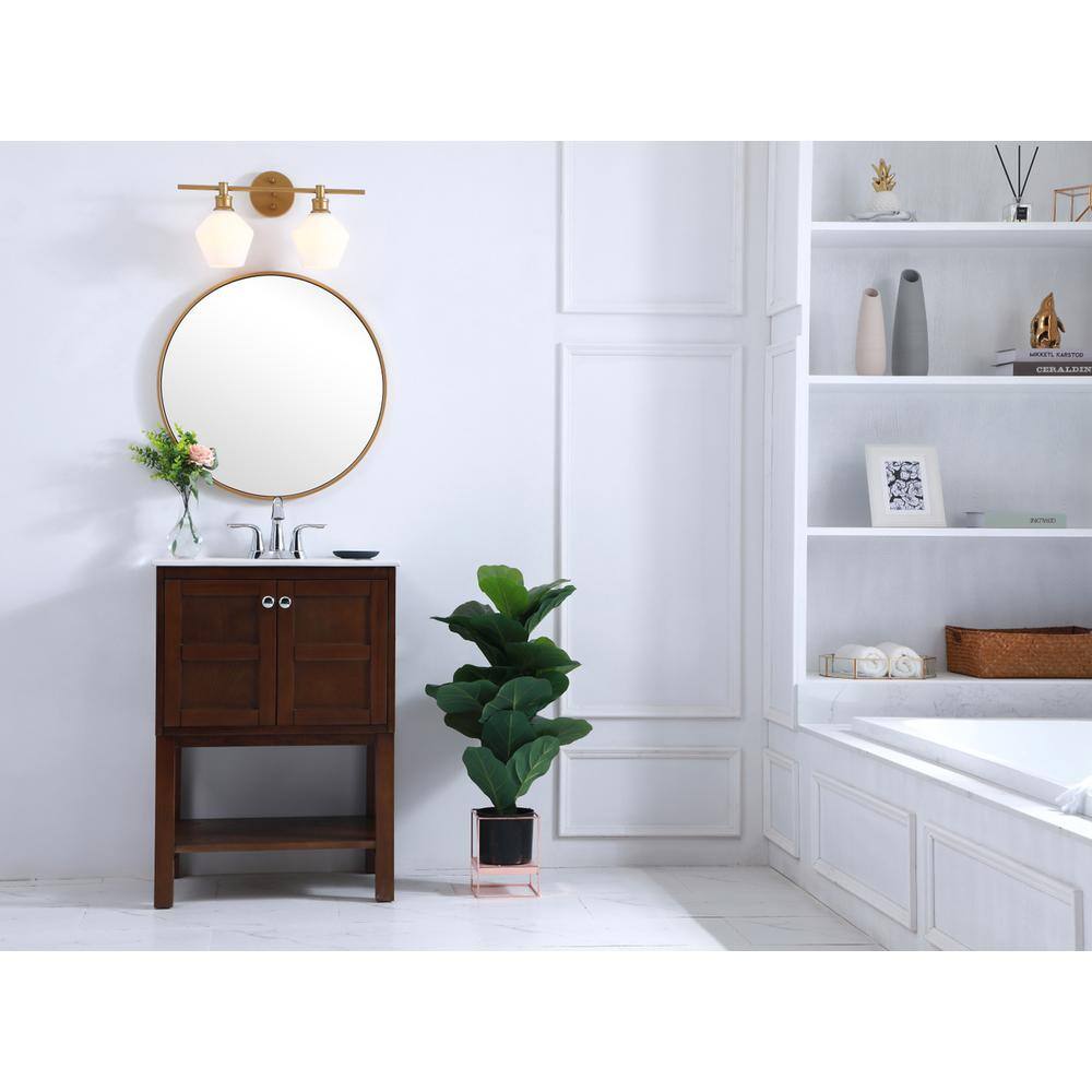 Living District - Gene 2 light Wall sconce - Brass And Frosted White Glass price history on PriceWatchPro